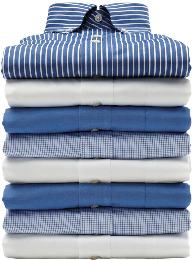 stack of clean folded shirts